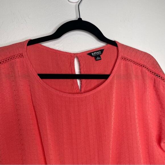 Buffalo David Bitton Coral Tie-Front Relaxed Tee Viscose Size M - Picture 4 of 11